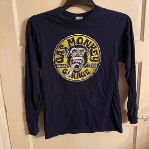 Gas Monkey Garage Navy Long Sleeve Graphic T-Shirt Unisex Men's Size Small.